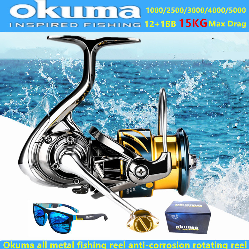 Abu Garcia Reel Revo - Okuma Reel Pancing Logam Penuh 12+1BB15KG