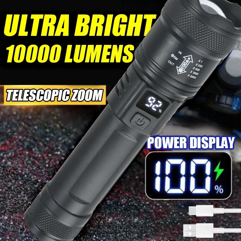 Fish Finder Battery - Lampu senter LED kuat 9900LM, lentera