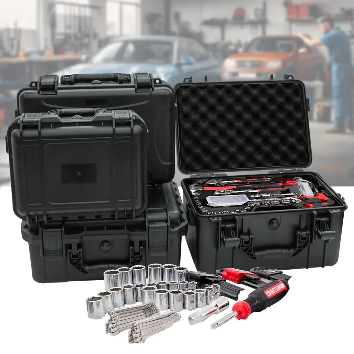 Fish Finder Case - 1 kotak peralatan portabel dengan sisipan