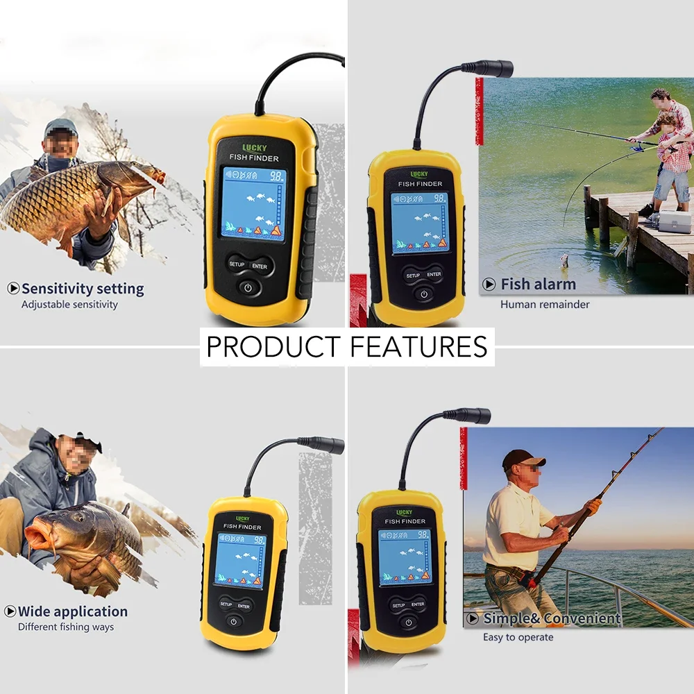 Penemu ikan berkabel portabel  - Fishing Depth Finder ulasan dan harga