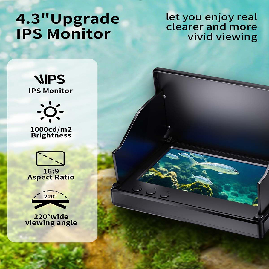 FOURQ Handheld 1080P 4.3'' LCD - Fishing Depth Finder ulasan dan harga